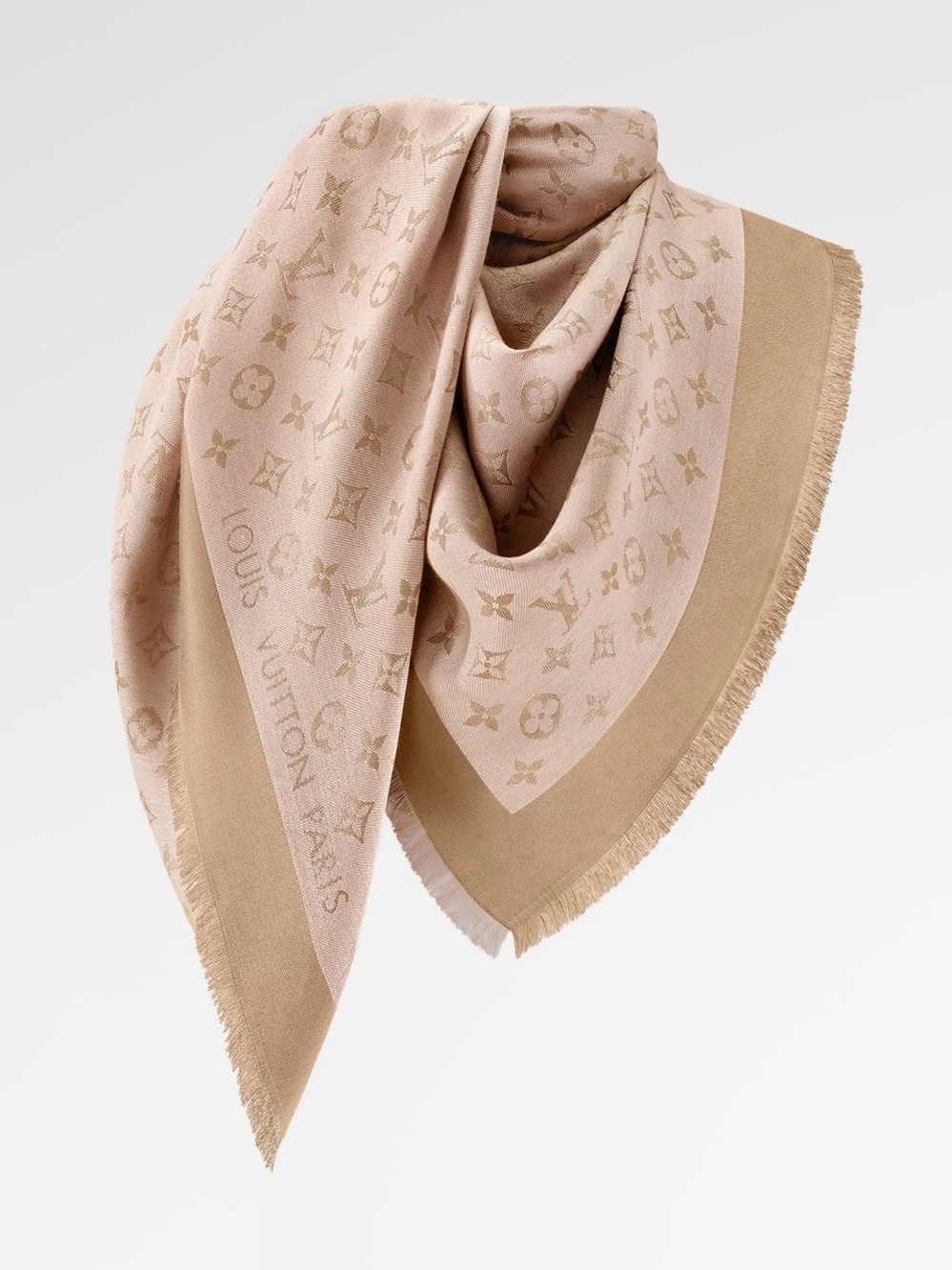 Louis Vuitton Beige Rose Monogram Denim Shawl